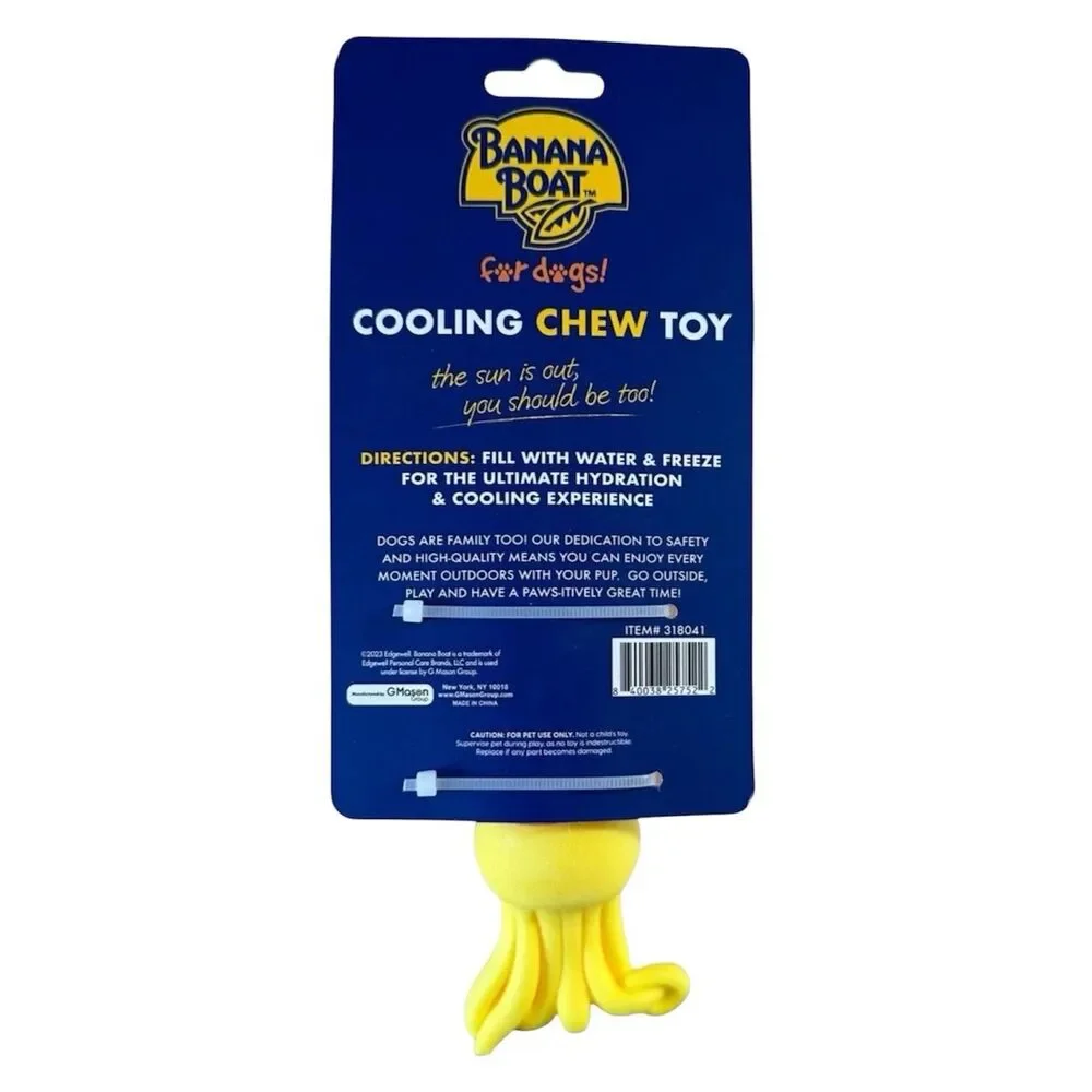 3x Banana Boat Cooling Chew Toy for Dogs - Fill With Water & Freeze